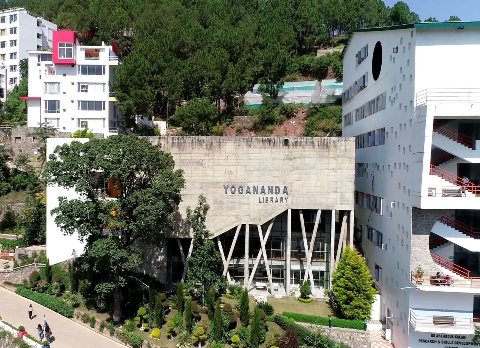 Yogananda Library and surrounding buildings at Shoolini University